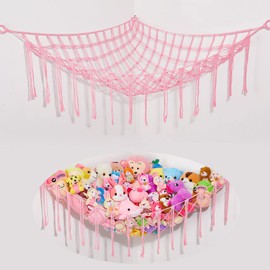 Beinou Toy Storage Cuddly Toy Storage Net Hammock Stuffed Animal Organiser Wall Hanging Decoration for Children's Room