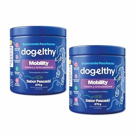 Dogelthy Pack de 2 Mobility Suplemento Condroprotector en Polvo para Perro
