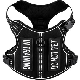 Extra Small Dog Vest Harness, No-Pull Pet Harness with 2 Leash Clips, Adjustable Soft Padded Dog Vest, Reflective No-Choke Pet Oxford Vest with Easy Control Handle for XSmall Dog Breeds, Black, XS