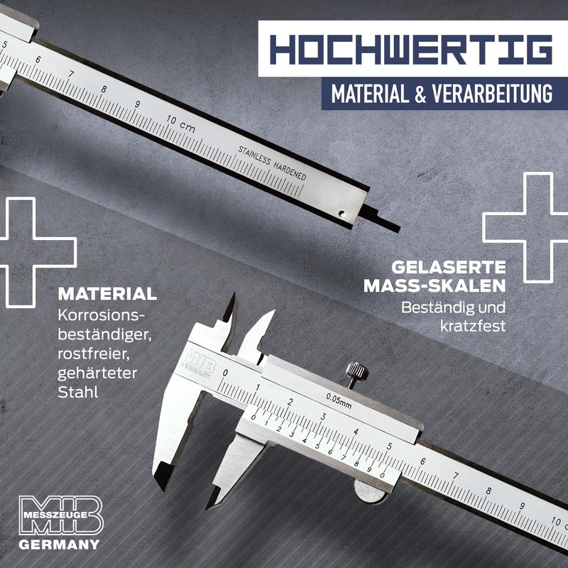 MIB Small Vernier Caliper with Locking Screw DIN 862 100