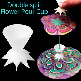 Yusat 3 Pieces Divided Cups for Pouring, DIY Painting Paint Pouring Cup Funnel Mini 7-Leg Funnel Split Cup Painting Accessories Liquid Art Drawing Accessories