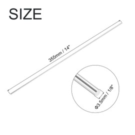 uxcell Aluminum Round Rod, 1/8 Inch Diameter 6061 Solid Metal Bar 14 Inch Length for DIY Craft Tool Pack of 10