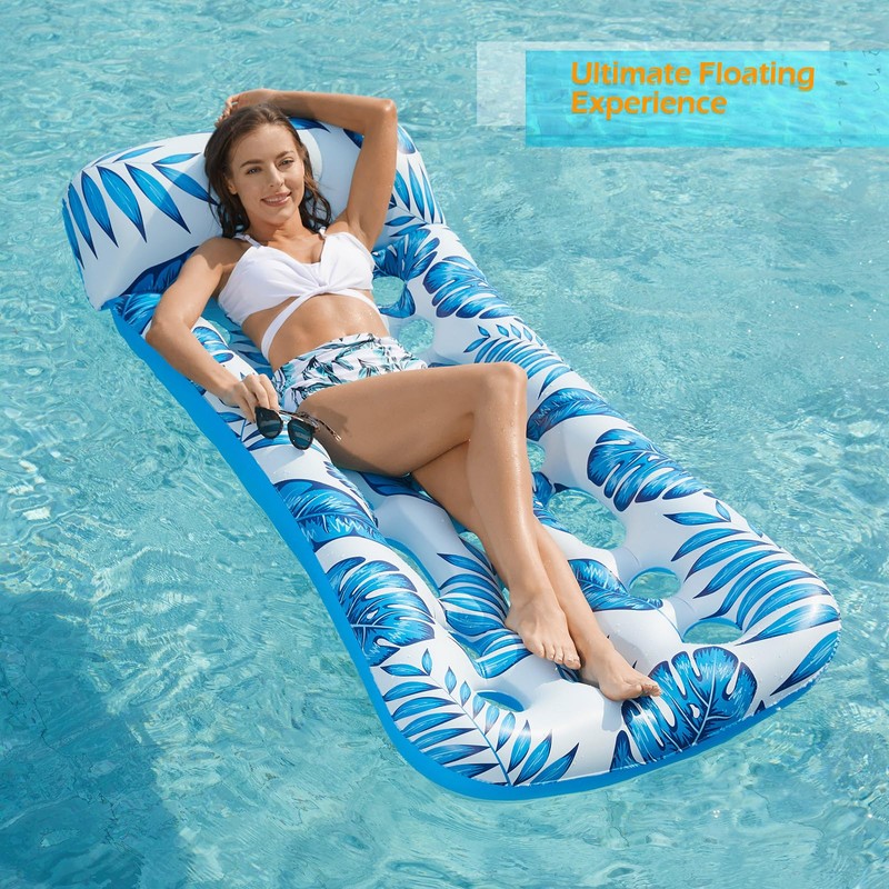 Jasonwell Inflatable Pool Float Lounge - 2 Pack Floaties Rafts
