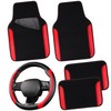 CAR PASS Faux Leather Steering Wheel Cover and Waterproof Car