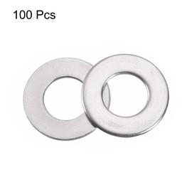sourcing map 3/8" 316 Stainless Steel Flat Washer for Screw Bolt 100Pcs