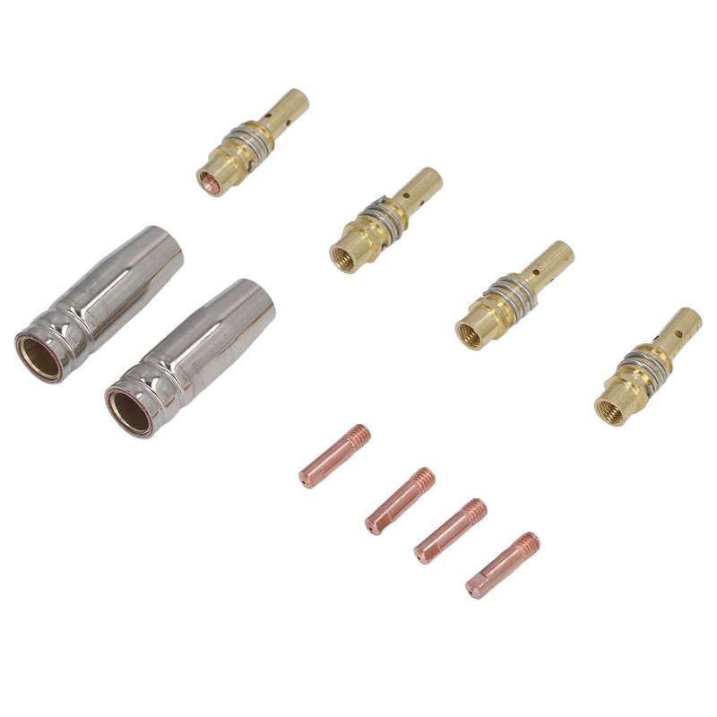 MIG Welding Consumables Kit Copper Contact Tips Connecting Rods Nozzle