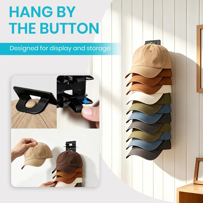 2 Pack Hat Organizer for Baseball Caps Hat Rack Display