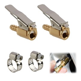 Wvxilyr Pack of 2 6 mm Air Chuck Car Valve Lever Plugs, 1/4 Inch French Valve Adapter for Tyre Inflator, Tyre Pressure Gauge Brass Tyre Inflator for Cars, Vans and Bikes