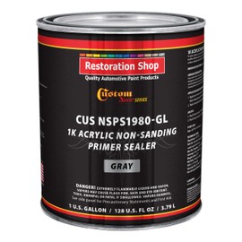 Custom Shop Premium 1K Acrylic Non-Sanding Primer Sealer Paint, Color Gray, 1 Gallon - Fast Drying, Ready-To-Spray, Apply Over Automotive Primer Surfacers, Sanded Finishes - Topcoat Urethane, Enamel