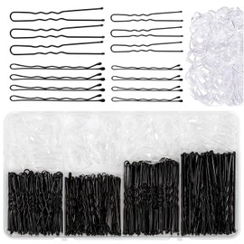 370 Piece Hair Clips Bobby Pins Set, Metal Hair Clips Women's Hair Accessories, 5 cm 6 cm 7 cm Hair Clip Small Hair Pins Large, French Hairpin Banana Clip for Thin Thick Hair (Black)