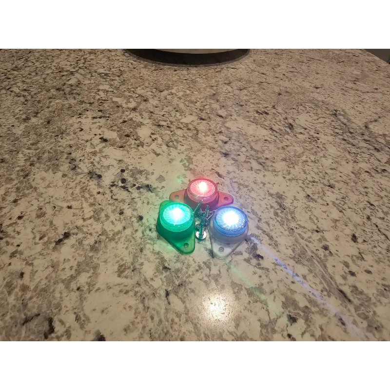 Codys3dOutdoors Navigation LED Lights, Kayak, canoe, Red, Green & White,