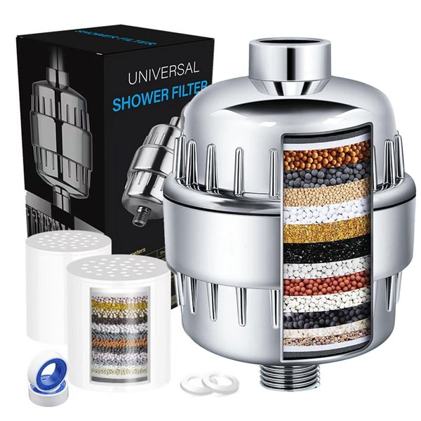 AXYWINBO Filtro de Ducha de Acero Inoxidable con Sistema de