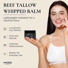Whipped Beef Tallow Moisturizer For Skin: Tallow and Honey Face Balm, Natural Scent Tallow Face Cream, Beef Tallow For Dry Skin, Eczema Relief - Suitable for Sensitive Skin, Unscented - 120ml/4oz