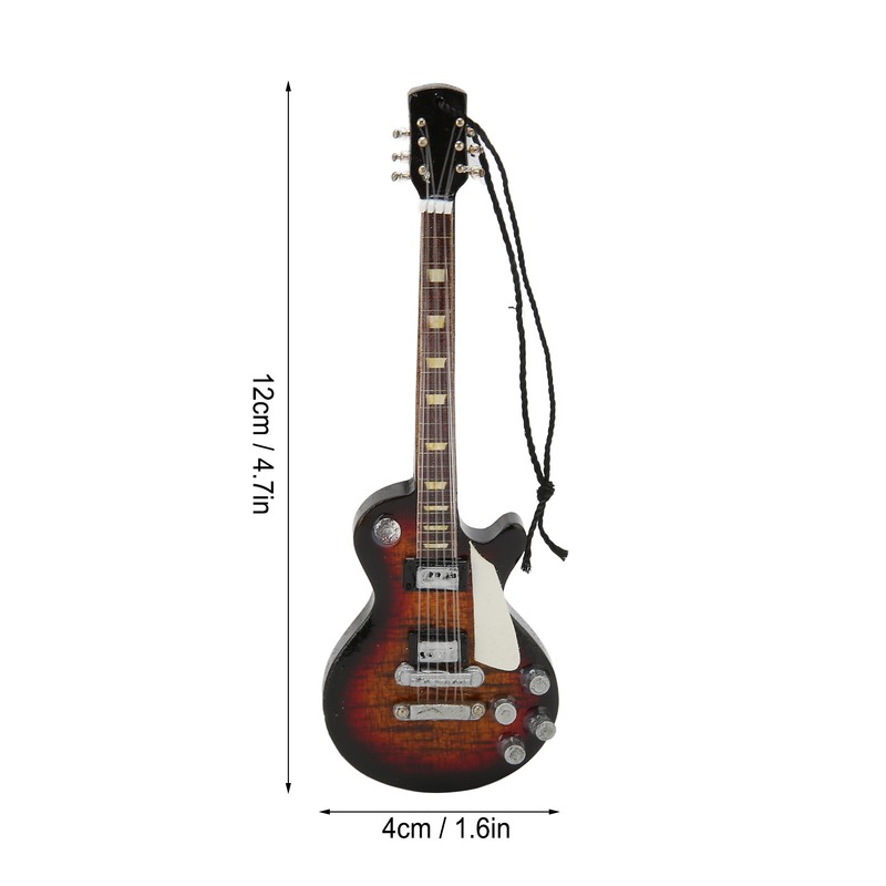 Miniature Electric Guitar Model Exquisite Wooden Guitar Ornament for Music
