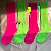 PINCHUAN 2Pairs Neon Socks for Women 80s 90s Neon Slouch