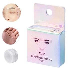 Pre-Inked White Ink,White Brow Mapping String,Eyebrow Mapping String, Brow Mapping Thread,Mapping S/tring for Microblading and Waxing,W/hite Eyebrow M/apping Pencil,10m