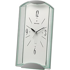 RHYTHM RHYTHM 4SE556SR03 Quartz Table Clock Analog Episol 556 Electronic Sound Alarm Green (Transparent Color)