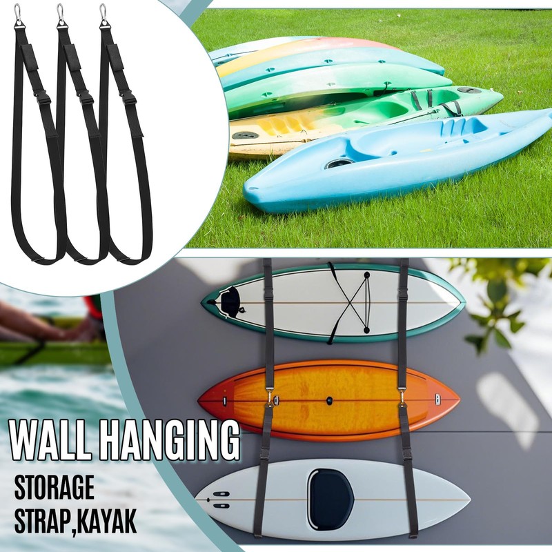 Seenelling 6 Pack Kayak Storage Hanging Straps 1.5 Inch Wide