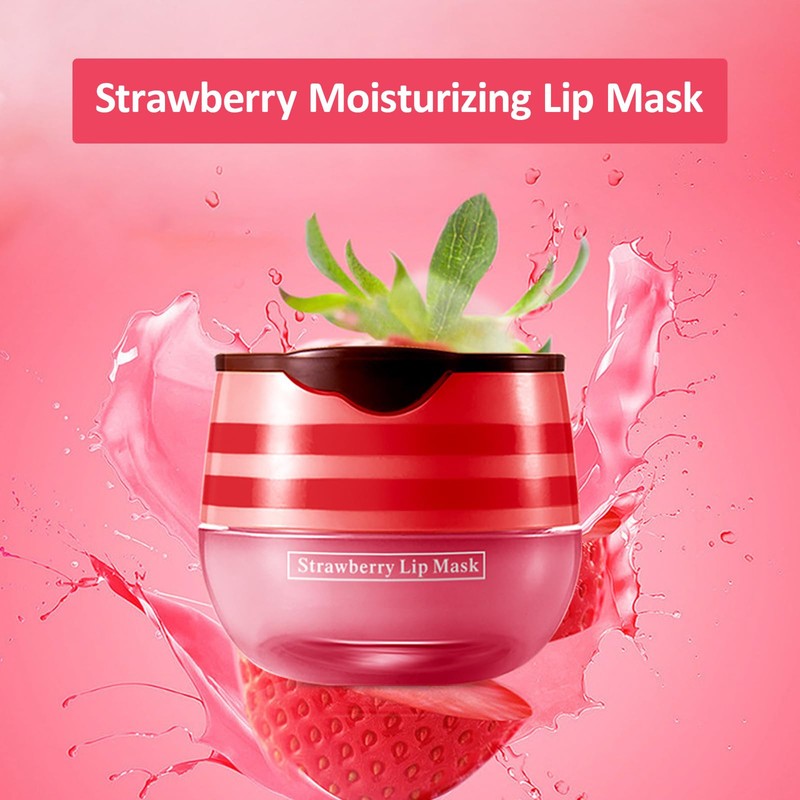 Ninnyi 4PCS Strawberry & Honey Bee Lip Balm, Moisturizing Lips