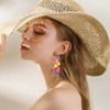 Rainbow Acrylic Ball Dangle Drop Earrings for Women Girls Long