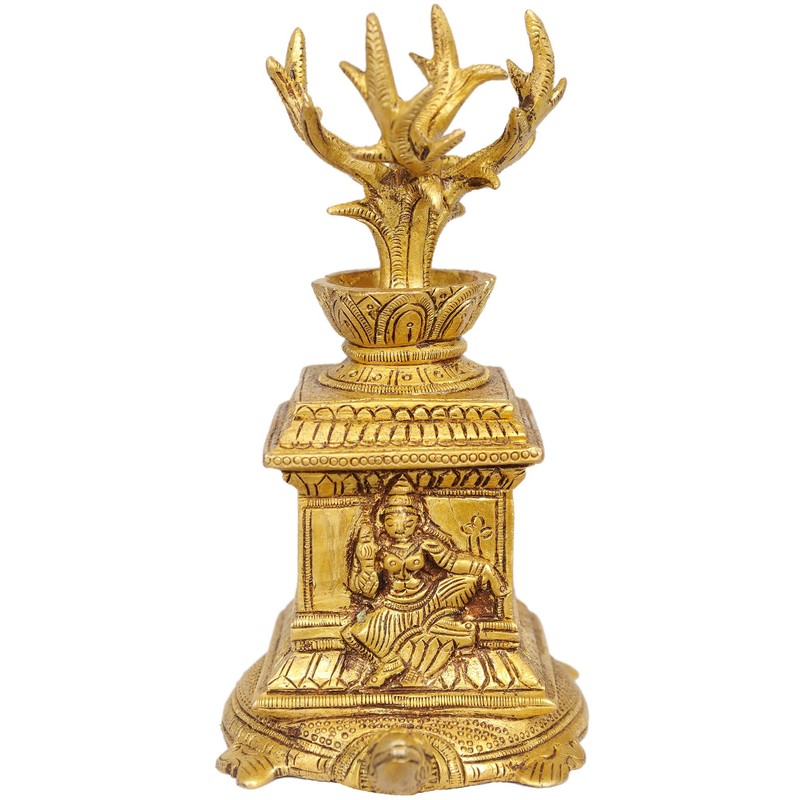 Exotic India Tulsi on Tortoise - Brass Statue