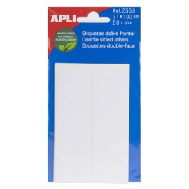 APLI 2556 - White Labels Double Front (31 x 100) 5 Sheets