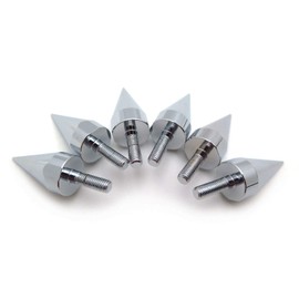 HTTMT MT218-002-SR (6 pcs) Universal Silver Spike Bolts Compatible with Windscreen Fairings License Plate