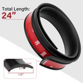 Sconva Truck Cap LEER 100XL Side Window Gap Hider 1 Pair (79338) - Black Rubber Weather Stripping for Truck Cap Side Windows