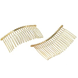 8Pcs Metal Side Comb with 20 Teeth Metal Wire Twist Bridal Wedding Veil Comb Minimalist Hair Comb DIY Hair Accessories for Women Girls, Gold