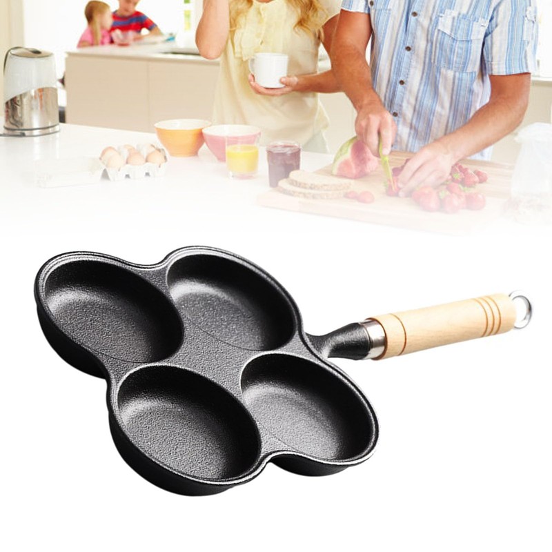 Eggs Pan 4 Cup Nonstick Cast Iron Omelette Skillet for