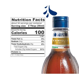 VALUE PACK Fabbri Flavoring Syrup, Vanilla, Made in Italy, 33.8 Ounce (1 Liter), Pack of 6