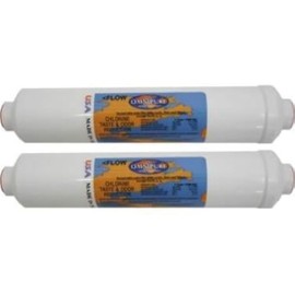 Omnipure (K5615-JJ) 12"x2.5" Inline K-Series 1 Micron Carbon Block With Lead & Cyst. Reduction; 1/4" JG (2 PACK)