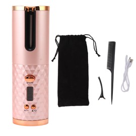 Rizador Automático Inalámbrico Rizador de Pelo Pantalla Digital USB Varita Rizadora Temperatura de la Batería de 200 ° C Grande para Rizador de Cabello Varita Calentadores de