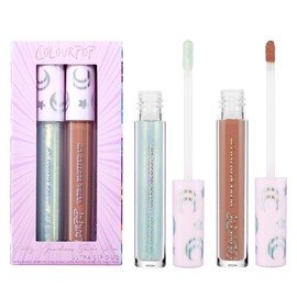 ColourPop x Sailor Guardians Ultra Lip Color Set - High-Shine, Non-Sticky & Hydrating Silver Lip Gloss & Diffused Nude Matte Lipstick Set with a Flexible Paddle Applicator - Celestial Powers (2 Count)