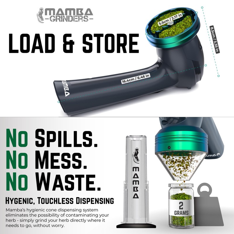 Mamba Loader XL 2g Gray USB Electric Herb Grinder. Small