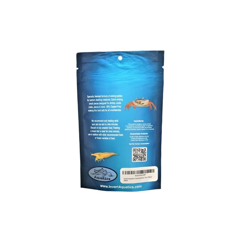 Invert Aquatics NutriSpheres - Sinking Diet for Snails, Shrimp &