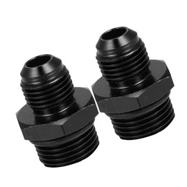 Partuto 2 Pcs AN6-M18x1.5 Universal Flare Coupler Fitting Adapter - Aluminum Alloy Black