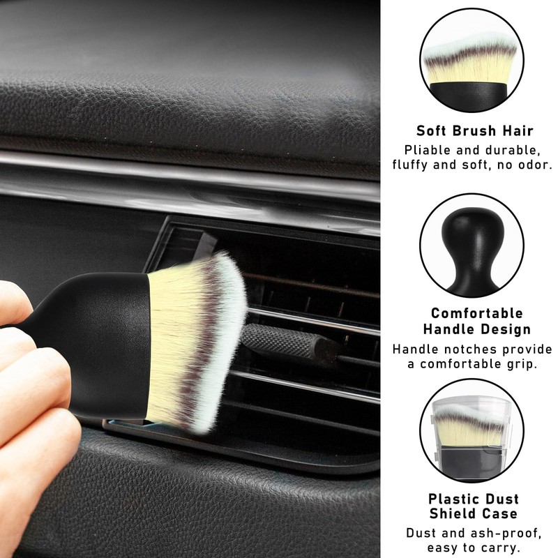 Dickno Car Interior Dust Brush, Soft Scratch Free Auto Detailing