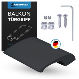 RAVENBOLD Balcony Door Handle for Outdoor Use, Extremely Stable Patio Door Handle, Pull Handle for Balcony Door, Made of Aluminium, Handle for Outdoor Balcony Door, Dark Grey (RAL 7016))