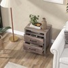 Giantex Farmhouse Nightstand, Rustic Wood Bedside Table with 2 Storage