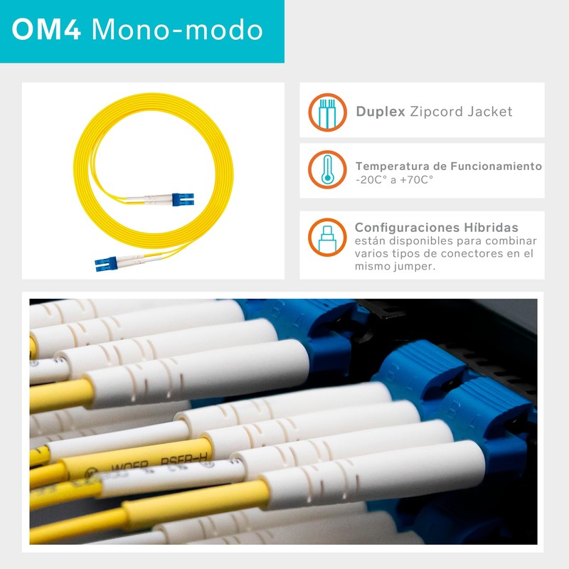 Oxen Cable de Fibra Optica Duplex Monomodo LCU LCU Plenum