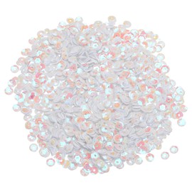 MECCANIXITY Loose Sequins 4MM Glitter Sequins 3000Pcs Cup Sequins Embroidery Sequins for Jewelry Making Crafts Sewing,White