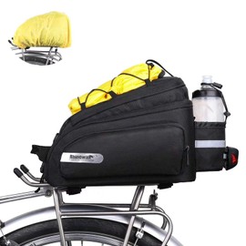 Rhinowalk Bike Trunk Bag 12L Bicycle Pannier Rear Rack Carrier Bag Bike Luggage Commuter Bag with Rain Cover Shoulder Strap