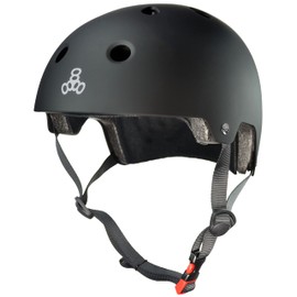 Triple Eight Dual Certified Bike and Skateboard Helmet, Black Matte, Small / Medium