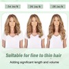 TESS Brown Real Hair Extensions Clip, 5 Pieces, Double Wefts,