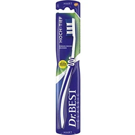 Dr.Best Toothbrushes with High-Low Hard Bristles (Pack of 6)