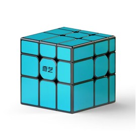 QY Toys Magnetic Mirror Cube 3x3x3, M Blue, No Stickers, Magnetic Mirror Speed Cube with Enhanced Play (Standard Edition Blue)