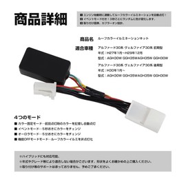 Alphard 20 Series 30 Series Vellfire 20 Series 30 Series Early / Late Roof Illumination Kit, Roof Color Illumination Controller, Easy Installation