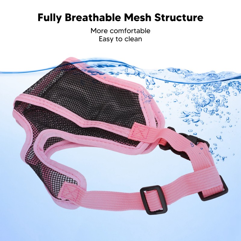 Short Snout Dog Muzzle Adjustable Breathable Prevent Biting Chewing Dog