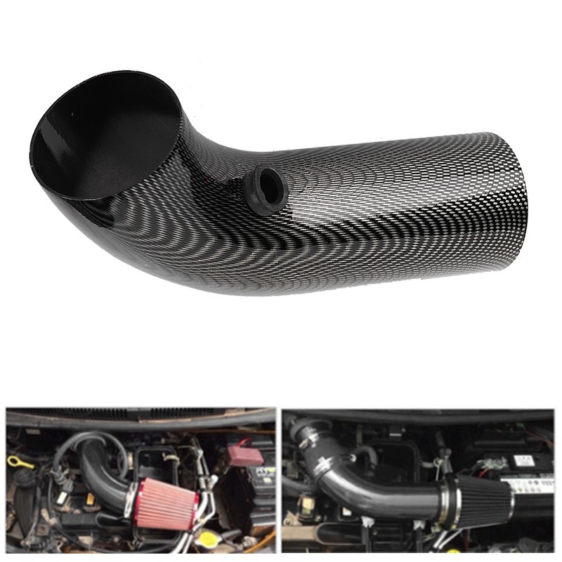 Universal Car 75mm Inlet Carbon Fiber Look Steel Cold Air